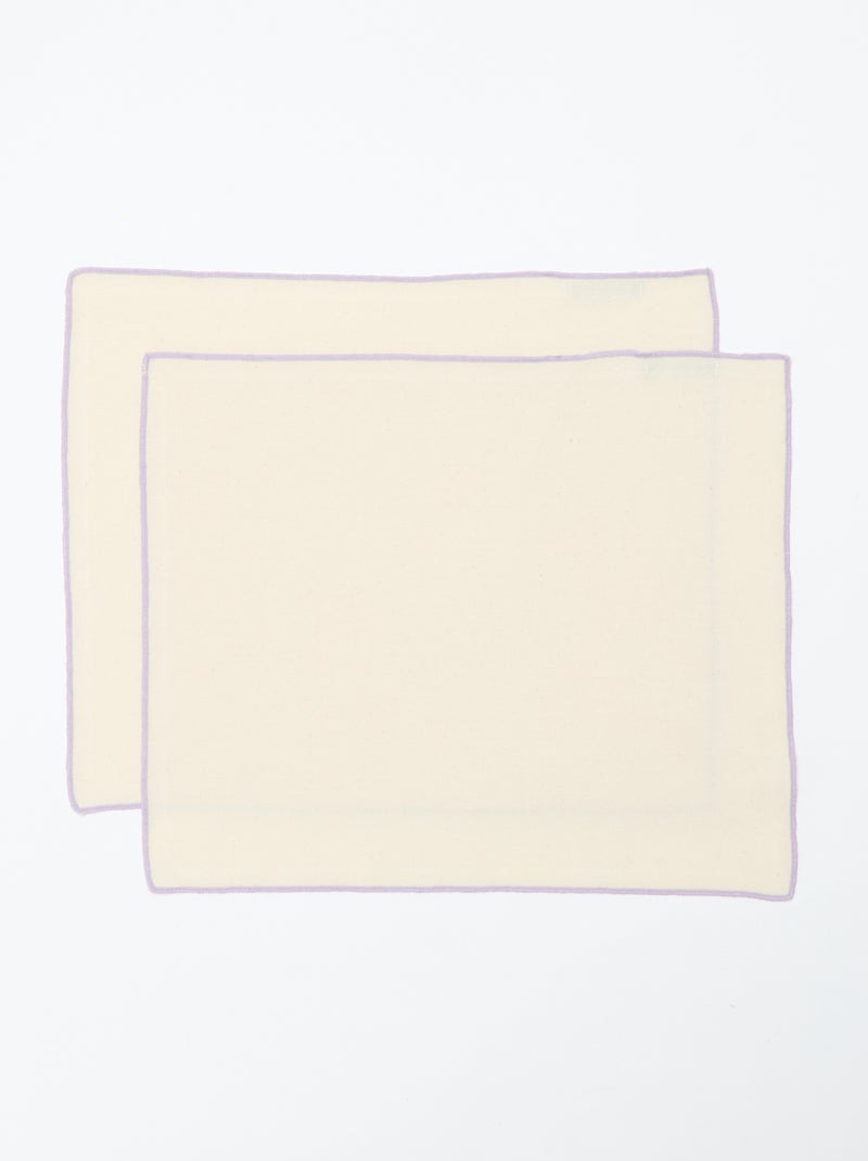 Pack 2 en 1 de 2 manteles individuales lisos / Servilletas  (32 x 40 cm) - Kiabi Home Beige - Kiabi
