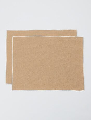 Pack 2 en 1 de 2 manteles individuales lisos / Servilletas (32 x 40 cm) - Kiabi Home