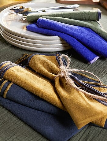 Pack 2 en 1 de 2 manteles individuales lisos / Servilletas (32 x 40 cm) - Kiabi Home