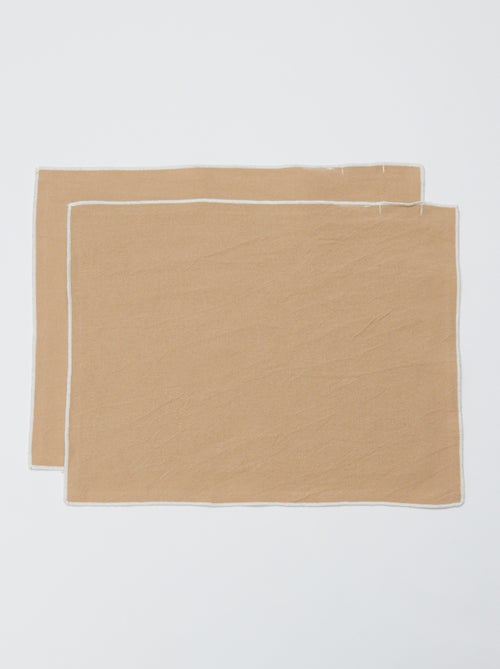 Pack 2 en 1 de 2 manteles individuales lisos / Servilletas  (32 x 40 cm) - Kiabi Home - Kiabi