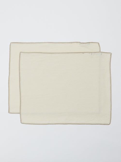 Pack 2 en 1 de 2 manteles individuales lisos / Servilletas  (32 x 40 cm) - Kiabi Home - Kiabi