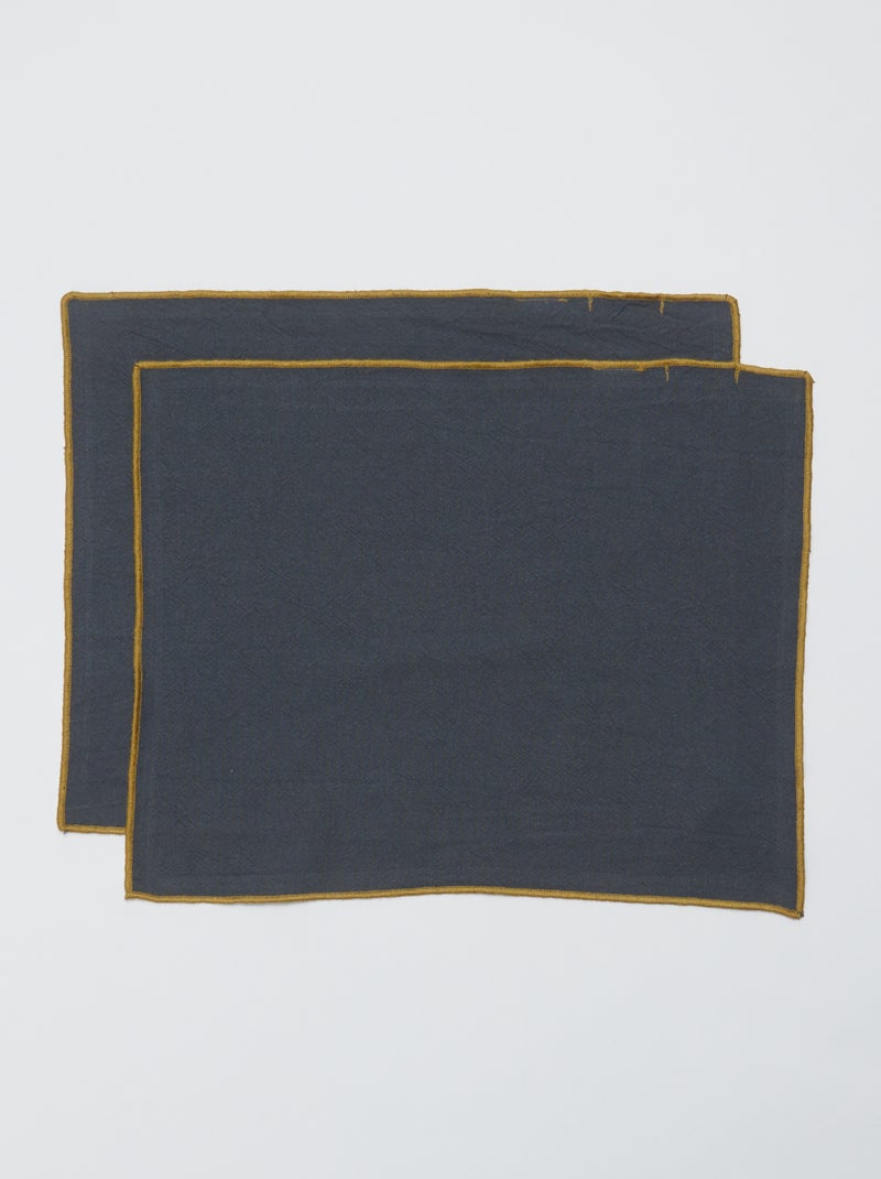Pack 2 en 1 de 2 manteles individuales lisos / Servilletas  (32 x 40 cm) - Kiabi Home GRIS - Kiabi