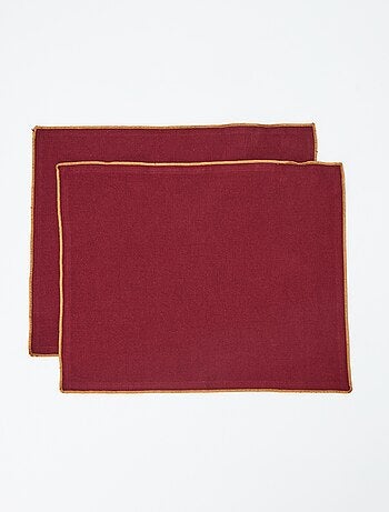 Pack 2 en 1 de 2 manteles individuales lisos / Servilletas (32 x 40 cm) - Kiabi Home