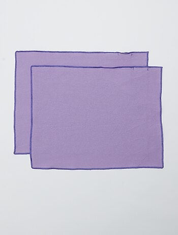 Pack 2 en 1 de 2 manteles individuales lisos / Servilletas (32 x 40 cm) - Kiabi Home