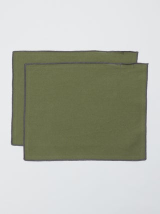 Pack 2 en 1 de 2 manteles individuales lisos / Servilletas  (32 x 40 cm) - Kiabi Home