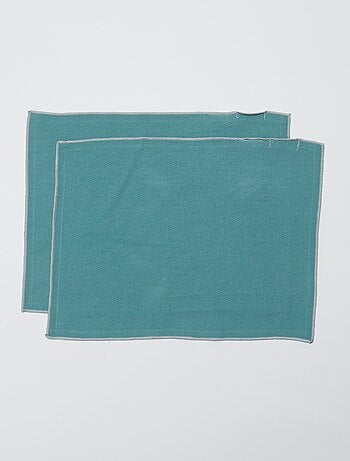 Pack 2 en 1 de 2 manteles individuales lisos / Servilletas (32 x 40 cm) - Kiabi Home