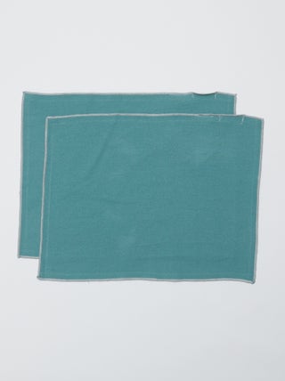 Pack 2 en 1 de 2 manteles individuales lisos / Servilletas  (32 x 40 cm) - Kiabi Home