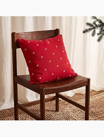 Pack 2 funda de cojín navidad estrellas tejido, hilo dorado, algodón - gamusi