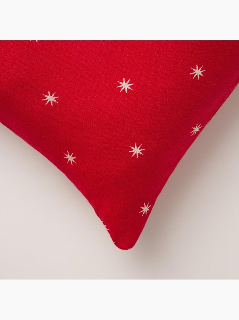 Pack 2 funda de cojín navidad estrellas tejido, hilo dorado, algodón - gamusi Rojo - Kiabi