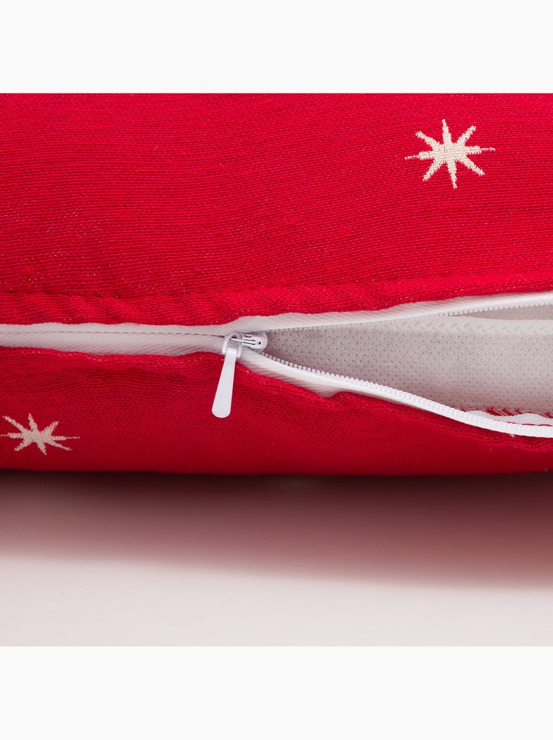 Pack 2 funda de cojín navidad estrellas tejido, hilo dorado, algodón - gamusi Rojo - Kiabi