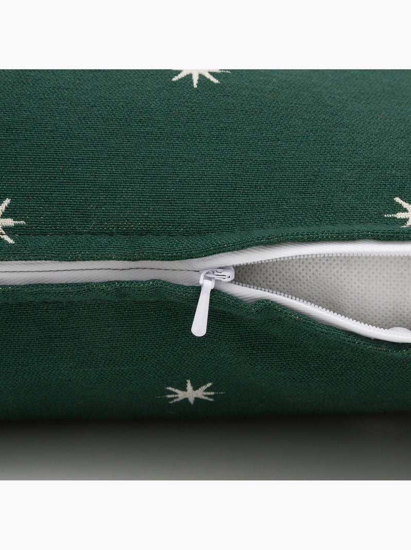 Pack 2 funda de cojín navidad estrellas tejido, hilo dorado, algodón - gamusi Verde - Kiabi