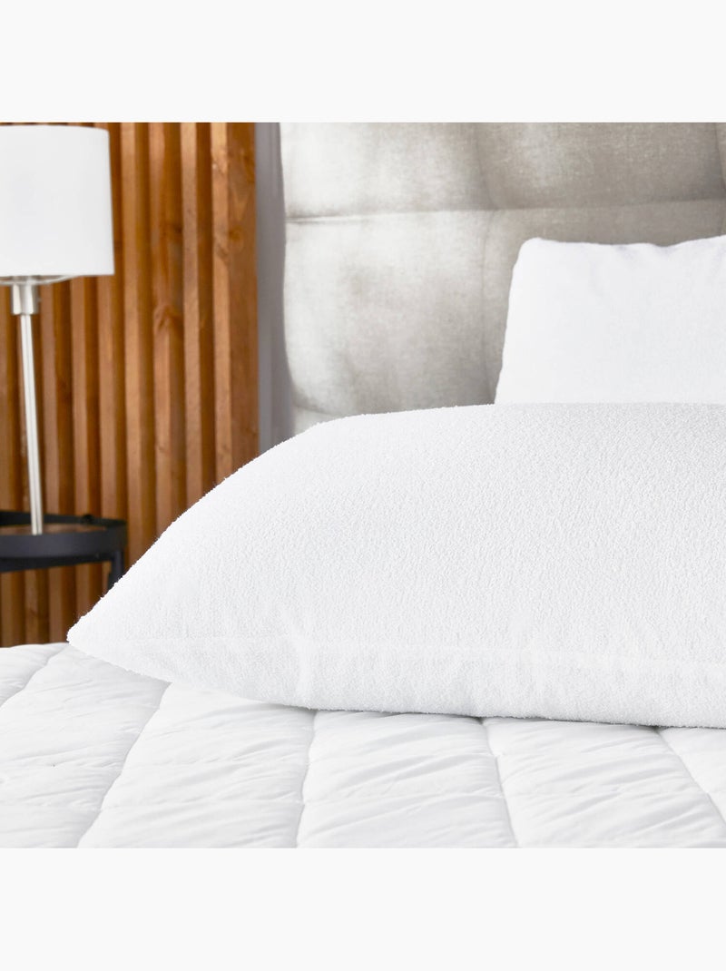 Pack 2 Fundas de Almohada Rizo -100% Algodón - Impermeable Blanco - Kiabi