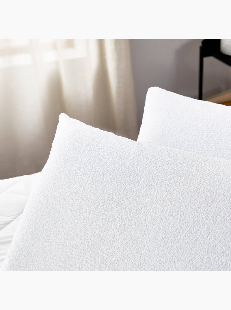 Pack 2 Fundas de Almohada Rizo -100% Algodón - Impermeable Blanco - Kiabi