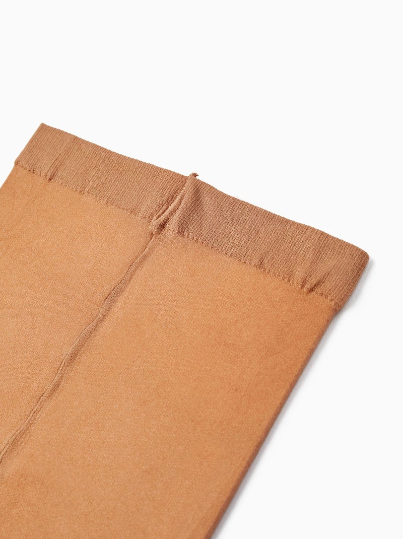Pack 2 leotardos de microfibra Beige claro - Kiabi