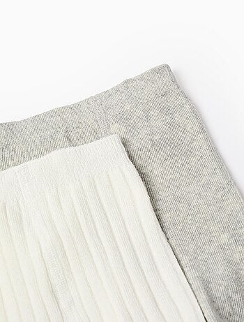 Pack 2 leotardos liso/canelado