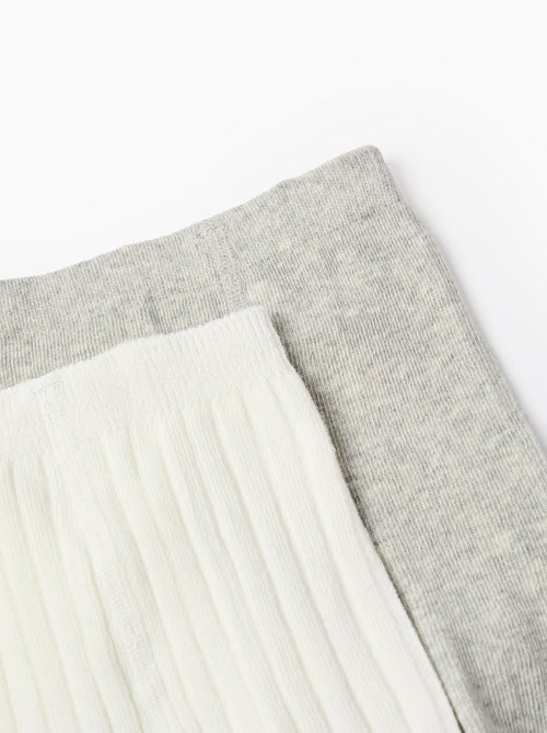 Pack 2 leotardos liso/canelado - Kiabi