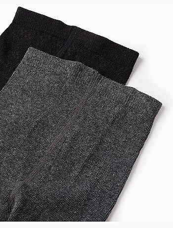 Pack 2 leotardos liso/rombos