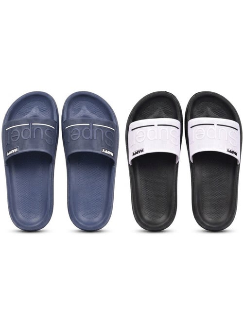 Pack 2 Pares Chanclas Adulto EVA Microperforada OZABI - Kiabi Pack 2 Pares Chanclas Adulto EVA Microperforada OZABI - Kiabi