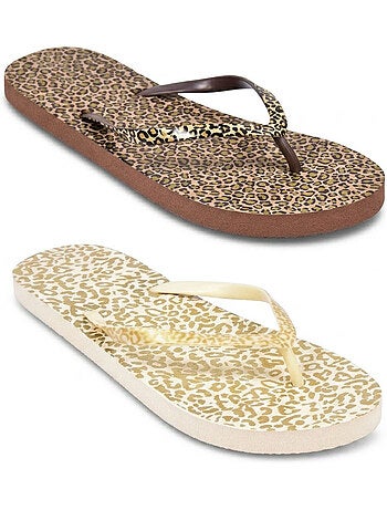 Pack 2 Pares Chanclas Mujer Print Sauvage OZABI