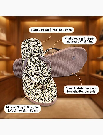 Pack 2 Pares Chanclas Mujer Print Sauvage OZABI