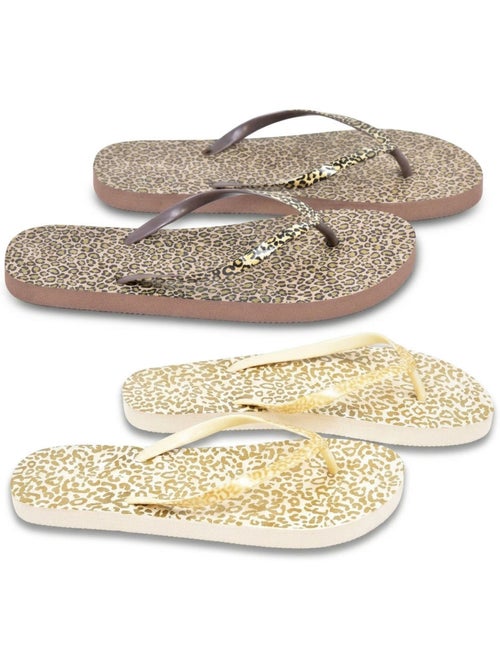 Pack 2 Pares Chanclas Mujer Print Sauvage OZABI - Kiabi