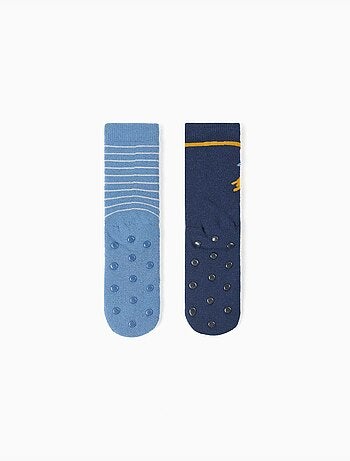 Pack 2 pares de calcetines antideslizantes con rayas/cohete
