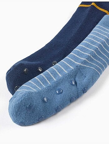 Pack 2 pares de calcetines antideslizantes con rayas/cohete