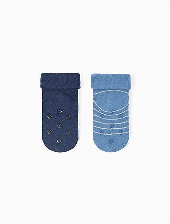 Pack 2 pares de calcetines antideslizantes con rayas/cohete