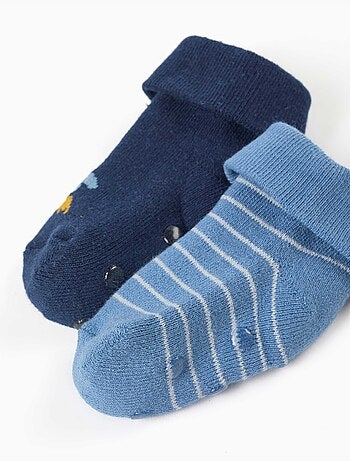 Pack 2 pares de calcetines antideslizantes con rayas/cohete