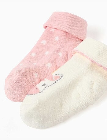 Pack 2 pares de calcetines antideslizantes con unicornios y estrellas