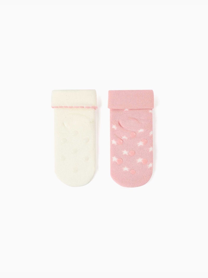 Pack 2 pares de calcetines antideslizantes con unicornios y estrellas Multicolor - Kiabi