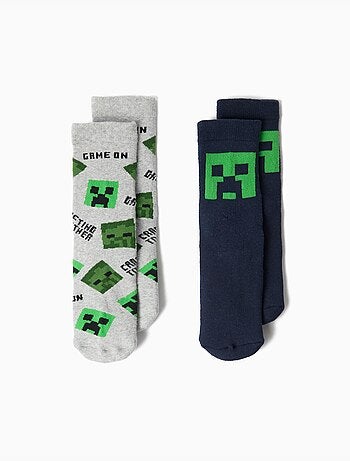 Pack 2 pares de calcetines 'minecraft', mo fashion