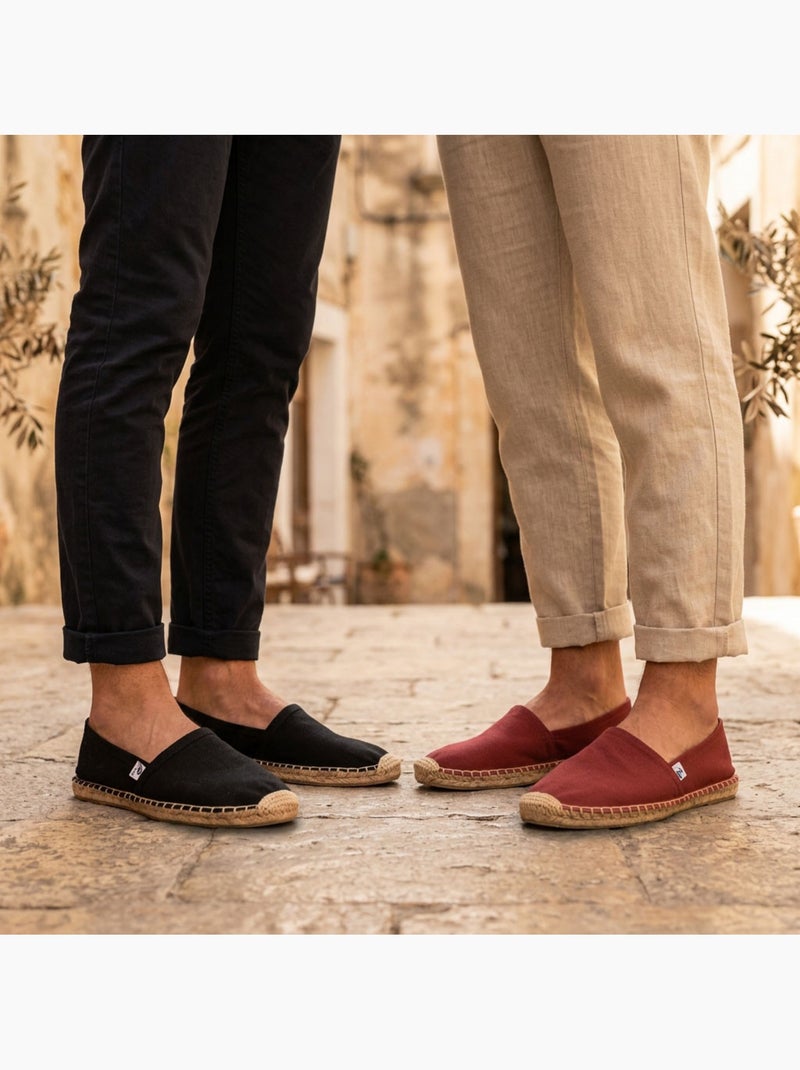 Pack 2 Pares Esparteñas Hombre Suela Cuerda Yute OZABI Negro Burdeos - Kiabi