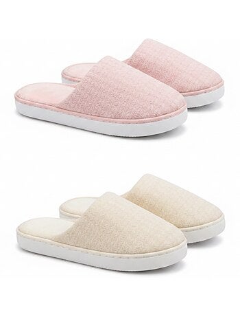 Pack 2 Pares Mulas Mujer Suela Nube Forro Esponja OZABI