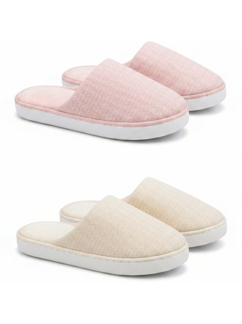 Pack 2 Pares Mulas Mujer Suela Nube Forro Esponja OZABI - Kiabi Pack 2 Pares Mulas Mujer Suela Nube Forro Esponja OZABI - Kiabi