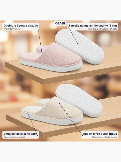 Pack 2 Pares Mulas Mujer Suela Nube Forro Esponja OZABI - Kiabi Pack 2 Pares Mulas Mujer Suela Nube Forro Esponja OZABI - Kiabi