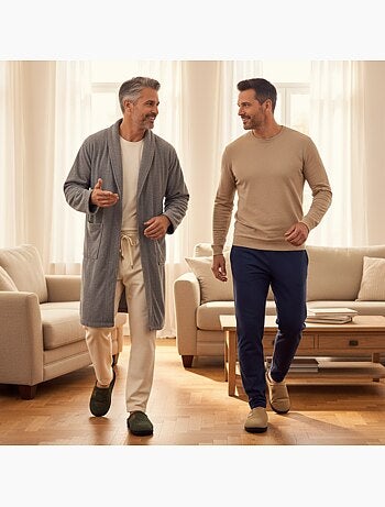 Pack 2 Pares Mules Hombre Pana Forro Toalla OZABI