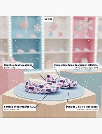 Pack 2 pares pantuflas niña Disney forradas antideslizantes OZABI