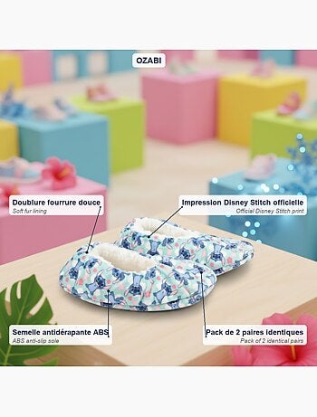 Pack 2 pares pantuflas niña Disney forradas antideslizantes OZABI