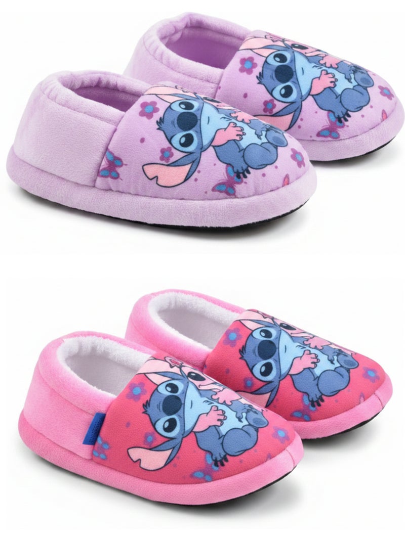 Pack 2 Pares Pantuflas Niña Disney Stitch Forradas Antideslizantes OZABI Rosa - Kiabi