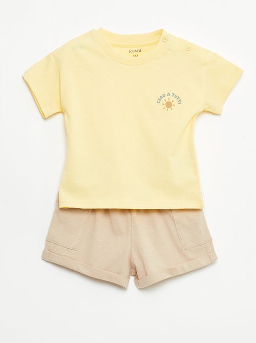 Pack 2 piezas pantalón corto + camiseta - Kiabi