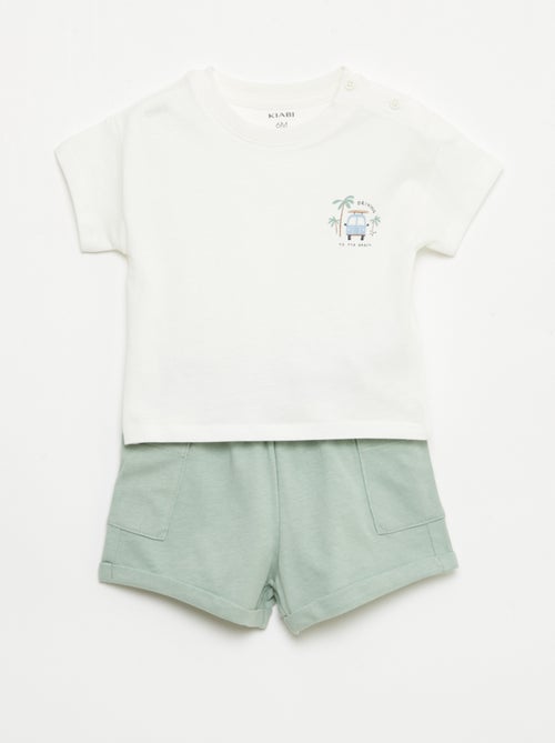 Pack 2 piezas pantalón corto + camiseta - Kiabi