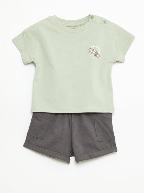 Pack 2 piezas pantalón corto + camiseta - Kiabi