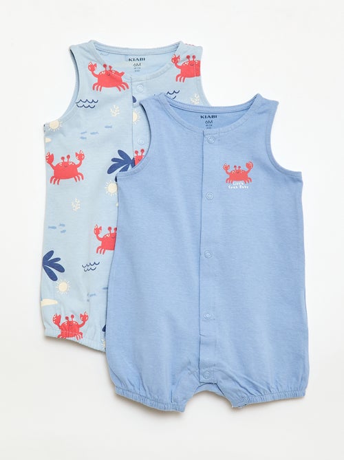 Pack 2 pijamas ligeros con abertura a presión - Kiabi