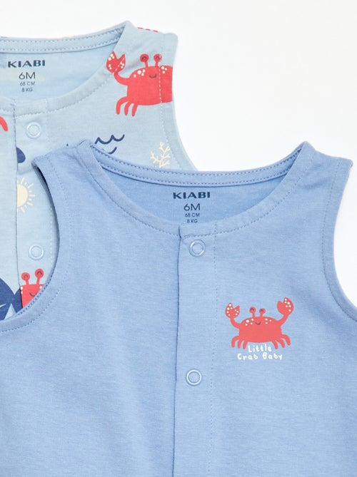 Pack 2 pijamas ligeros con abertura a presión - Kiabi