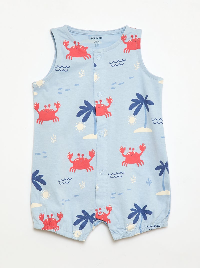 Pack 2 pijamas ligeros con abertura a presión Azul - Kiabi