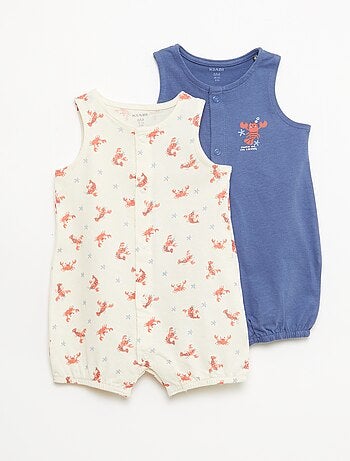 Pack 2 pijamas ligeros con abertura a presión