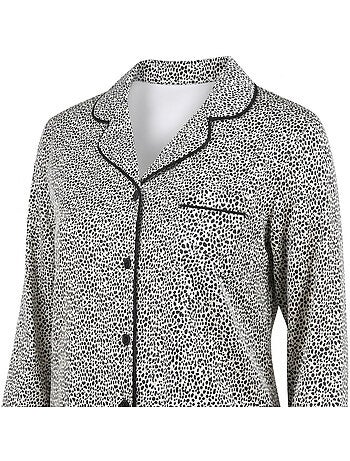 Pack 2 Pijamas Mujer Largos Satinados Estampados, Cuello Camisa OZABI
