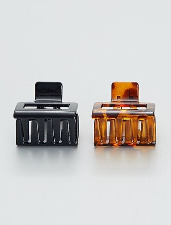 Pack 2 pinzas de pelo tipo cangrejo cuadradas