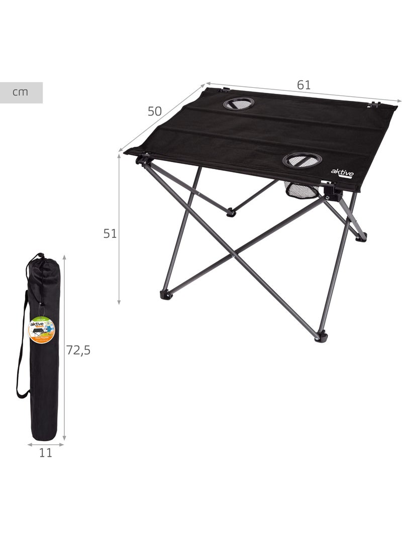 Pack 2 sillas camping 48x47x82 cm rayas y mesa plegable 61x50x51 cm Azul Blanco - Kiabi